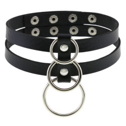 Joy Jewels Ras de cou Tri Rings Noir
